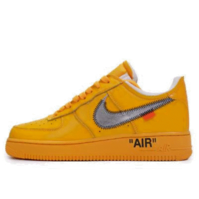 Air Force 1 Low Off-White University Gold Metallic Silver Sneaker (Unisex) (Up to Size 13)