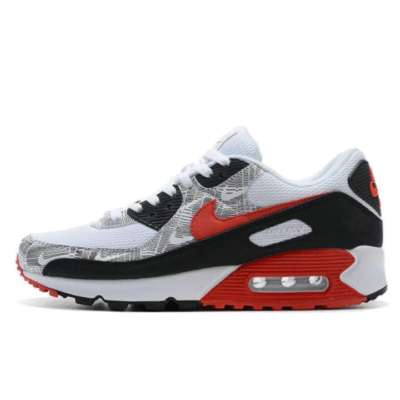 Air Max 90 White Black Red Sneaker (Unisex) (Up to Size 12)