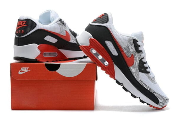 Air Max 90 White Black Red Sneaker (Unisex) (Up to Size 12)