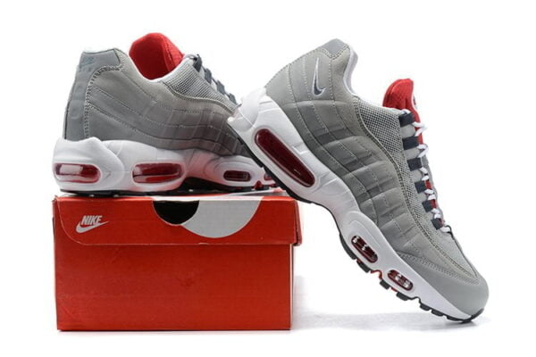 Air Max 95 Grey Navy Crimson Sneaker (Unisex) (Up to Size 12)