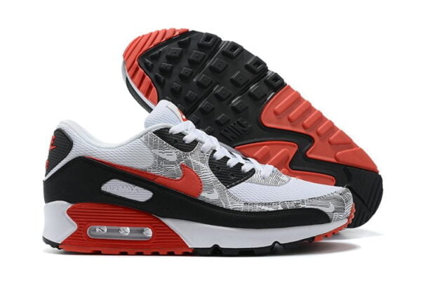 Air Max 90 White Black Red Sneaker (Unisex) (Up to Size 12)