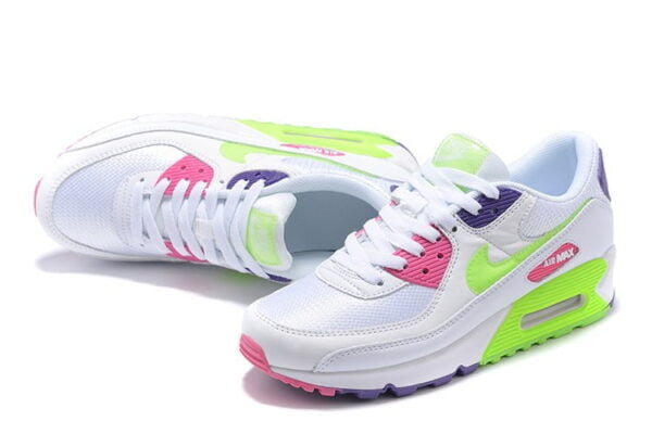 Ladies Air Max 90 White Neon Sneaker