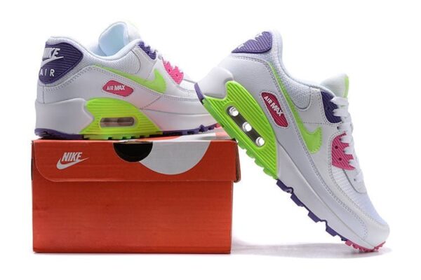 Ladies Air Max 90 White Neon Sneaker