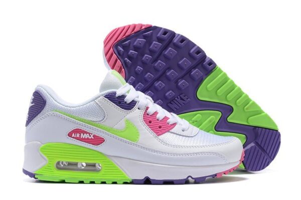 Ladies Air Max 90 White Neon Sneaker