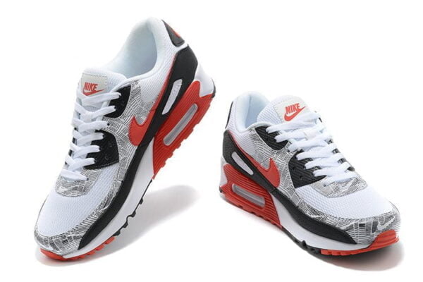 Air Max 90 White Black Red Sneaker (Unisex) (Up to Size 12)