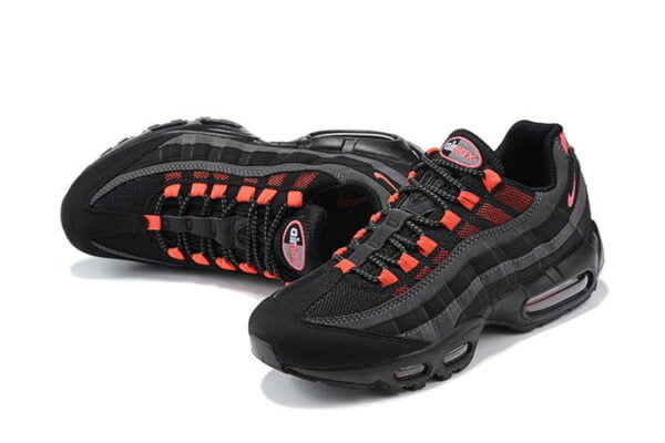 Air Max 95 Black Laser Crimson Sneaker (Unisex) (Up to Size 12)