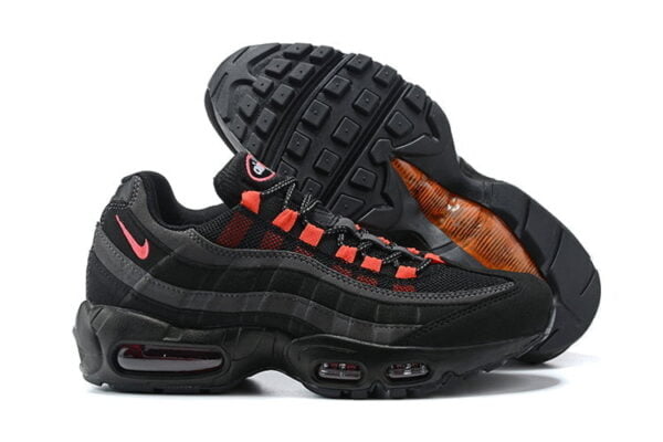 Air Max 95 Black Laser Crimson Sneaker (Unisex) (Up to Size 12)