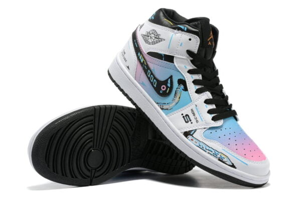 Air Jordan 1 Mid White Black Rainbow (Unisex)