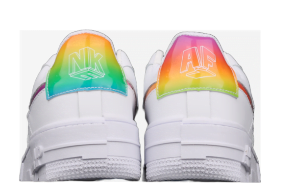 Ladies Air Force 1 Pixel White Blue Rainbow Shoe