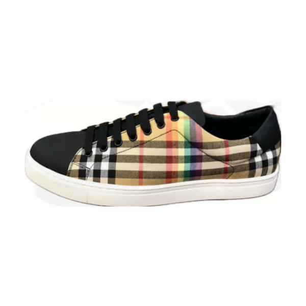 Burberry Low Leather Check Black Rainbow Shoe (Unisex)