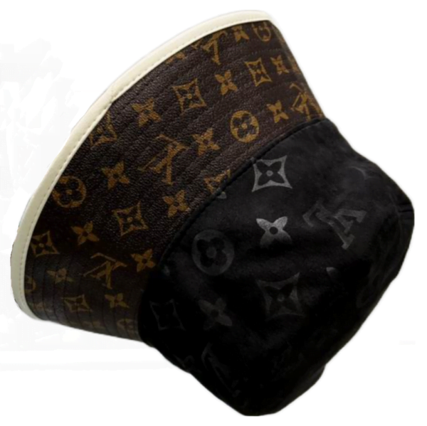 LV Leather Shadow Black Monogram Bucket Hat 072813