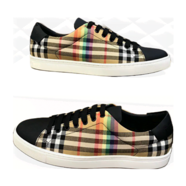 Burberry Low Leather Check Black Rainbow Shoe (Unisex)