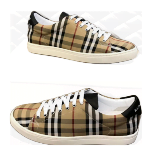 Burberry Low Leather Checkered Brown Black Shoe