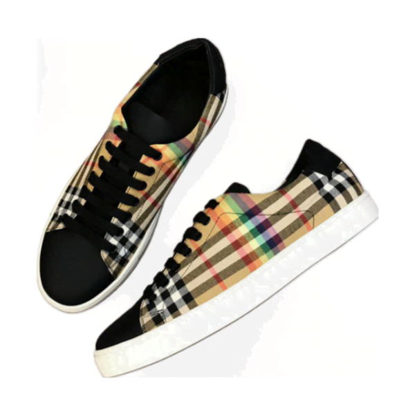 Burberry Low Leather Check Black Rainbow Shoe (Unisex)