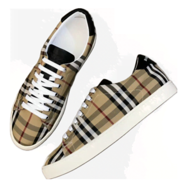 Burberry Low Leather Checkered Brown Black Shoe