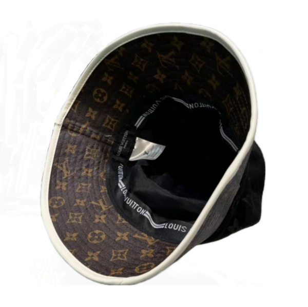 LV Leather Shadow Black Monogram Bucket Hat 072813