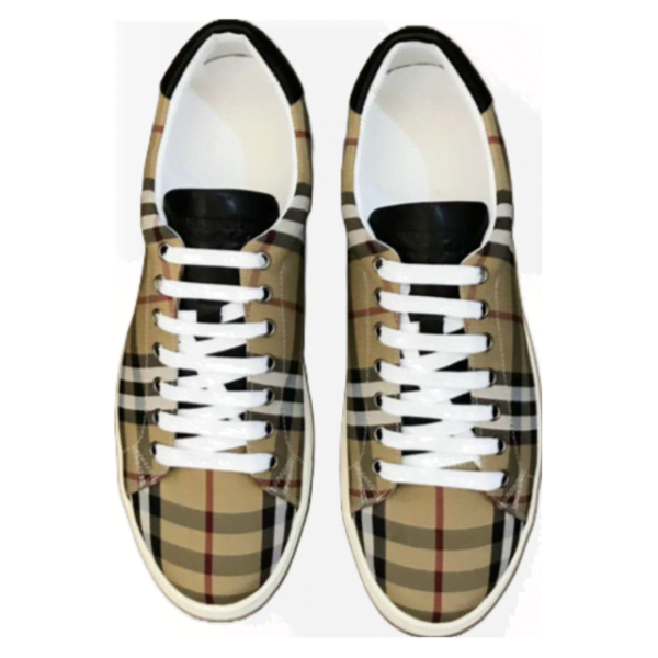 Burberry Low Leather Checkered Brown Black Shoe