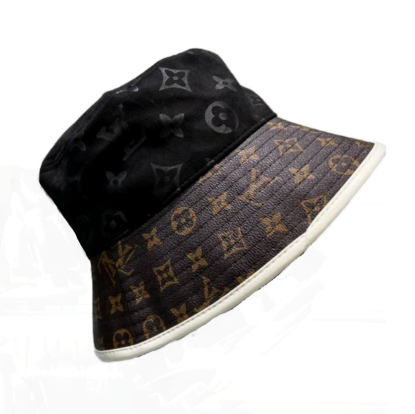 LV Leather Shadow Black Monogram Bucket Hat 072813