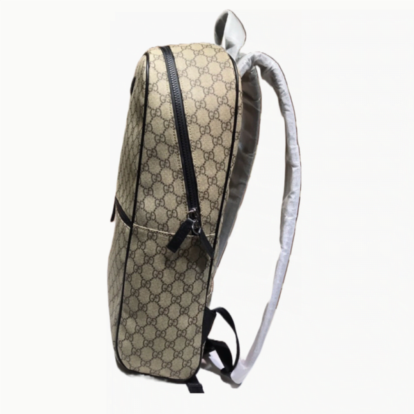 Luxury Auth Gucci GG Nylon Leather Beige Backpack Bag 449181