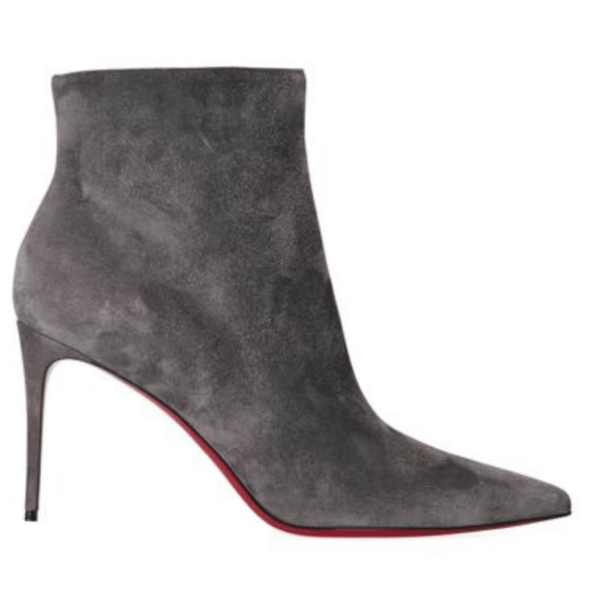 Ladies Christian Louboutin Gray Suede Bootie - Image 3