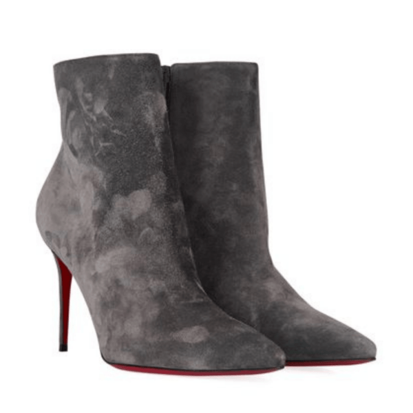 Ladies Christian Louboutin Gray Suede Bootie - Image 2