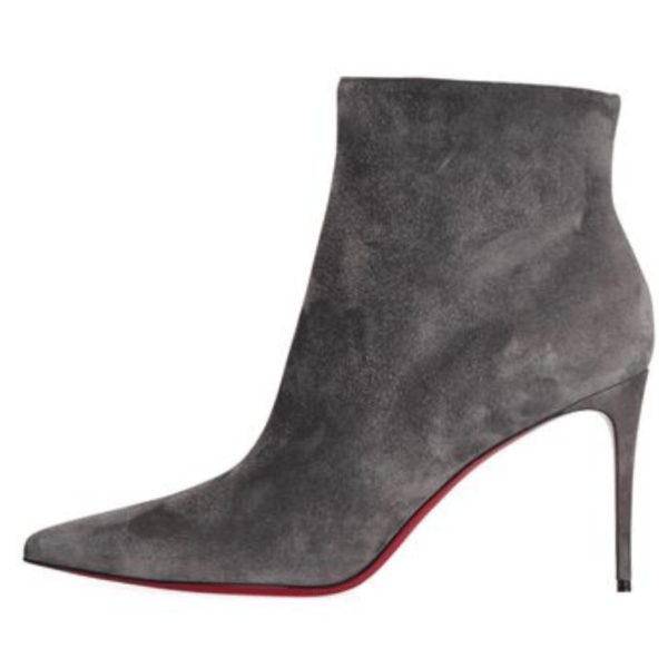 Ladies Christian Louboutin Gray Suede Bootie