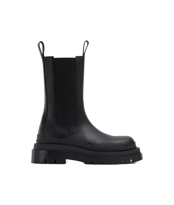 Bottega Veneta Pure Black Tire Chelsea Boot (Unisex)