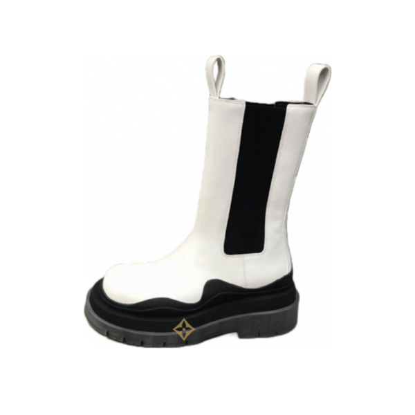 Bottega Veneta White Black Tire Chelsea Boot (Unisex)