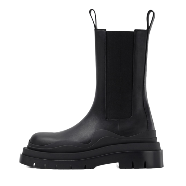 Bottega Veneta Pure Black Tire Chelsea Boot (Unisex)