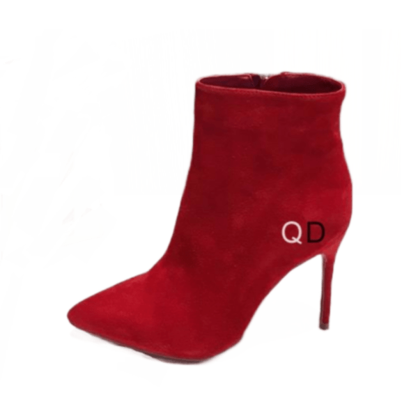 Ladies Christian Louboutin Cherry Red Suede Bootie