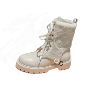 Ladies Louis Vuitton Cream Territory Flat Ranger Boot