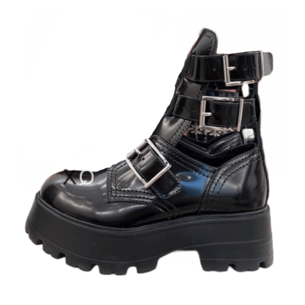 Ladies Alexander McQueen Black Buckled Ankle Boot