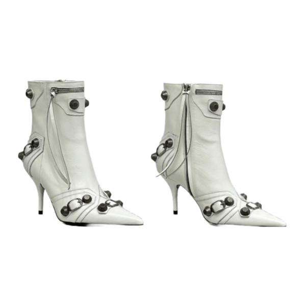 Ladies Balenciaga White Cagole 90mm Bootie