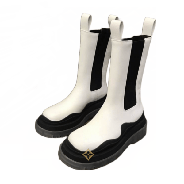 Bottega Veneta White Black Tire Chelsea Boot (Unisex)