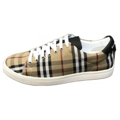 Burberry Low Leather Checkered Brown Black Shoe
