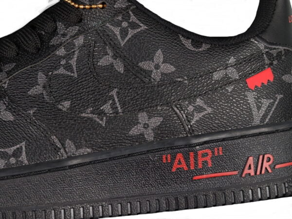 2022 Louis Vuitton x Air Force 1 Low Black Red Monogram (Unisex)