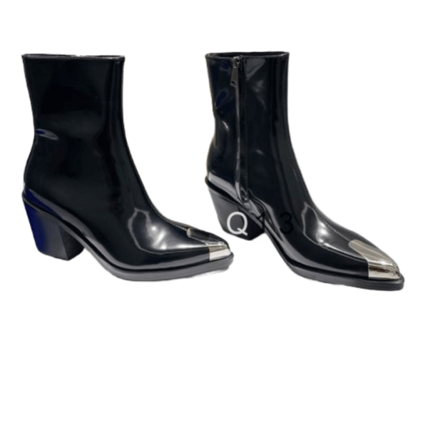 Ladies Alexander Punk Metal-cap Leather Boot