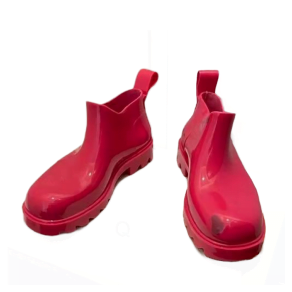 Ladies Bottega Veneta Red Stride Waterproof Rain Boot