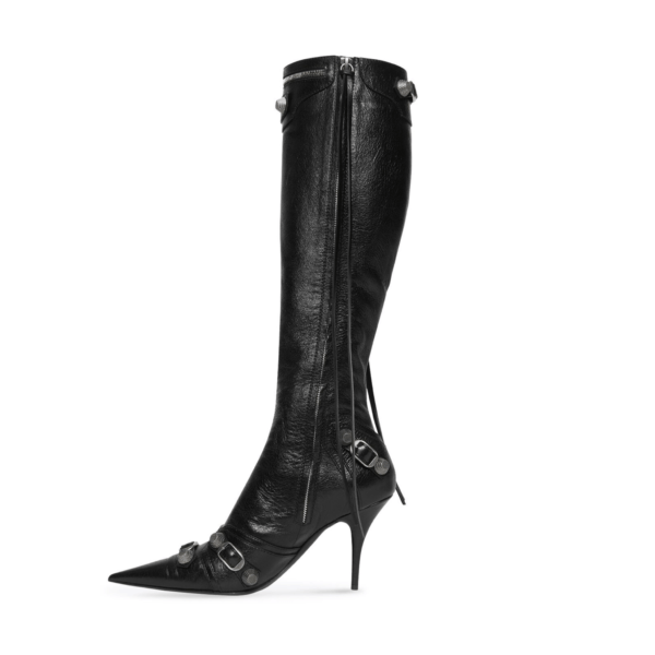 Ladies Balenciaga Cagole 90mm Black Arena Lambskin Boot