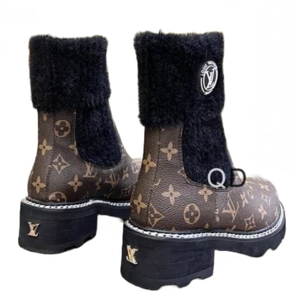 Ladies Louis Vuitton Brown Monogram Beaubourg Ankle Boot