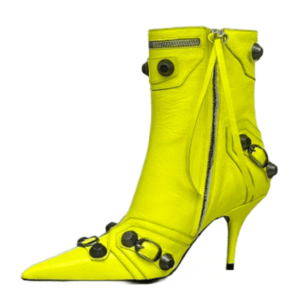 Ladies Balenciaga Yellow Lime Cagole 90mm Bootie