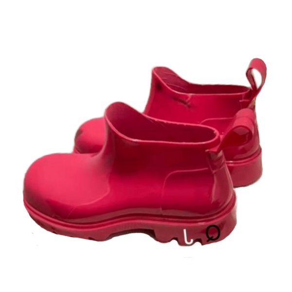 Ladies Bottega Veneta Red Stride Waterproof Rain Boot