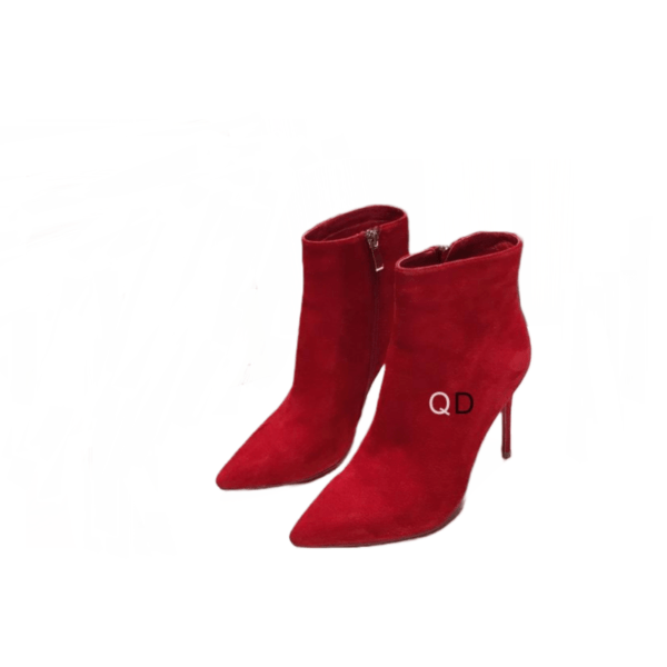 Ladies Christian Louboutin Cherry Red Suede Bootie