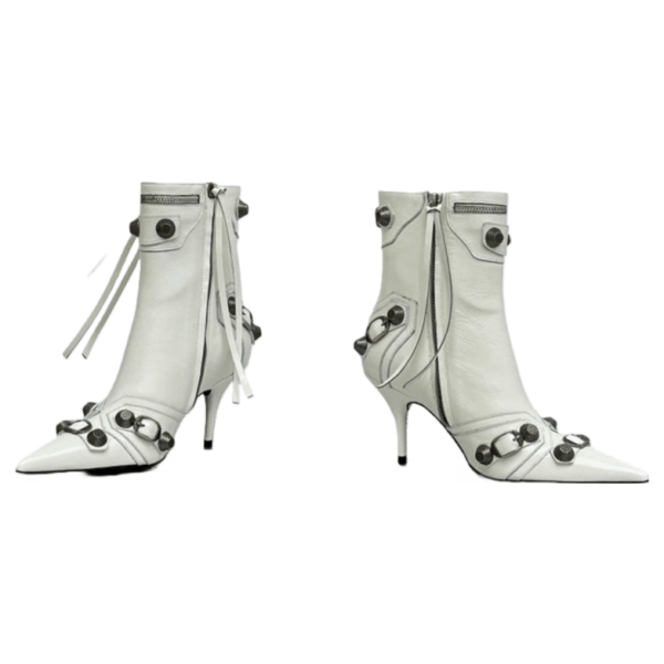 Ladies Balenciaga White Cagole 90mm Bootie