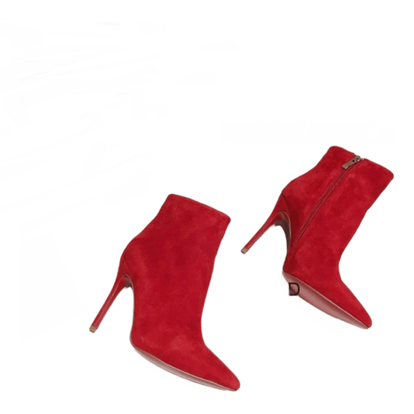 Ladies Christian Louboutin Cherry Red Suede Bootie