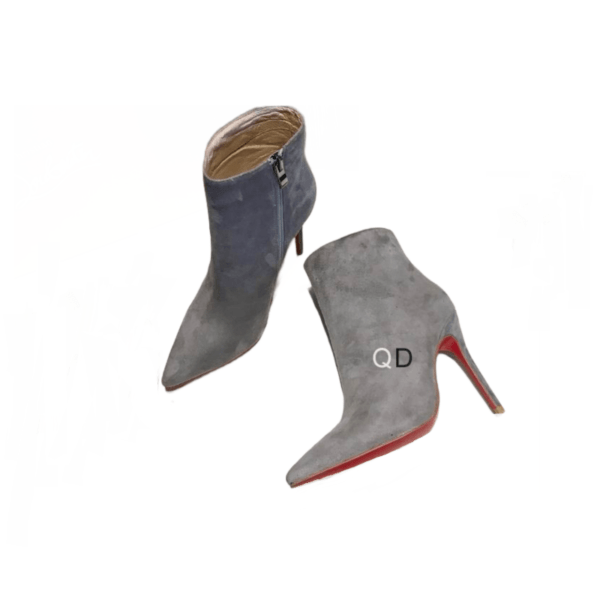 Ladies Christian Louboutin Gray Suede Bootie