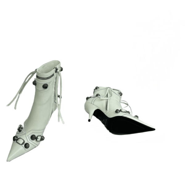 Ladies Balenciaga White Cagole 90mm Bootie