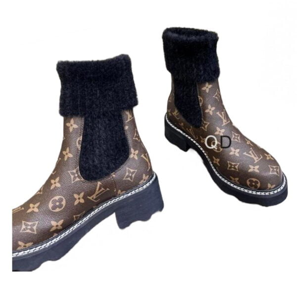 Ladies Louis Vuitton Brown Monogram Beaubourg Ankle Boot