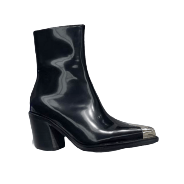 Ladies Alexander Punk Metal-cap Leather Boot