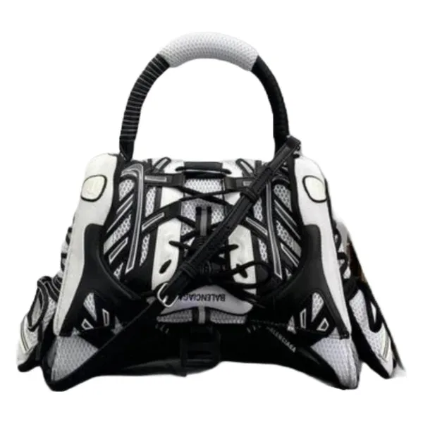 Balenciaga Leather Black White SnkHead Shoulder Bag